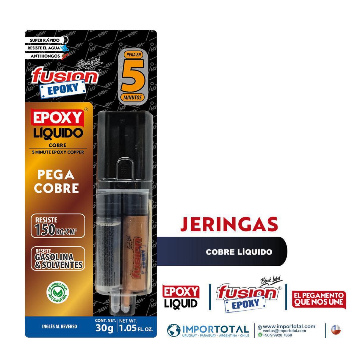 FUSION EPOXY BLACK LABEL - Adhesivo Fusion Epoxy Cobre