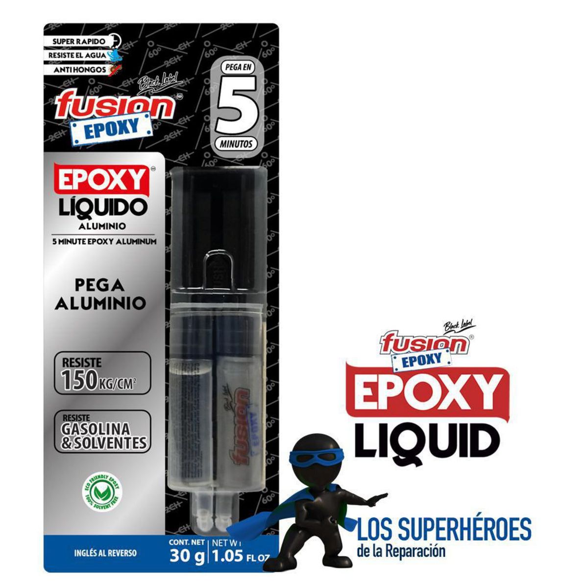 FUSION EPOXY BLACK LABEL - Adhesivo Fusion Epoxi Aluminio