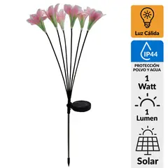 JUST HOME COLLECTION - Estaca Solar Flores 6 Piezas 1 W IP44 1 lm Luz Cálida