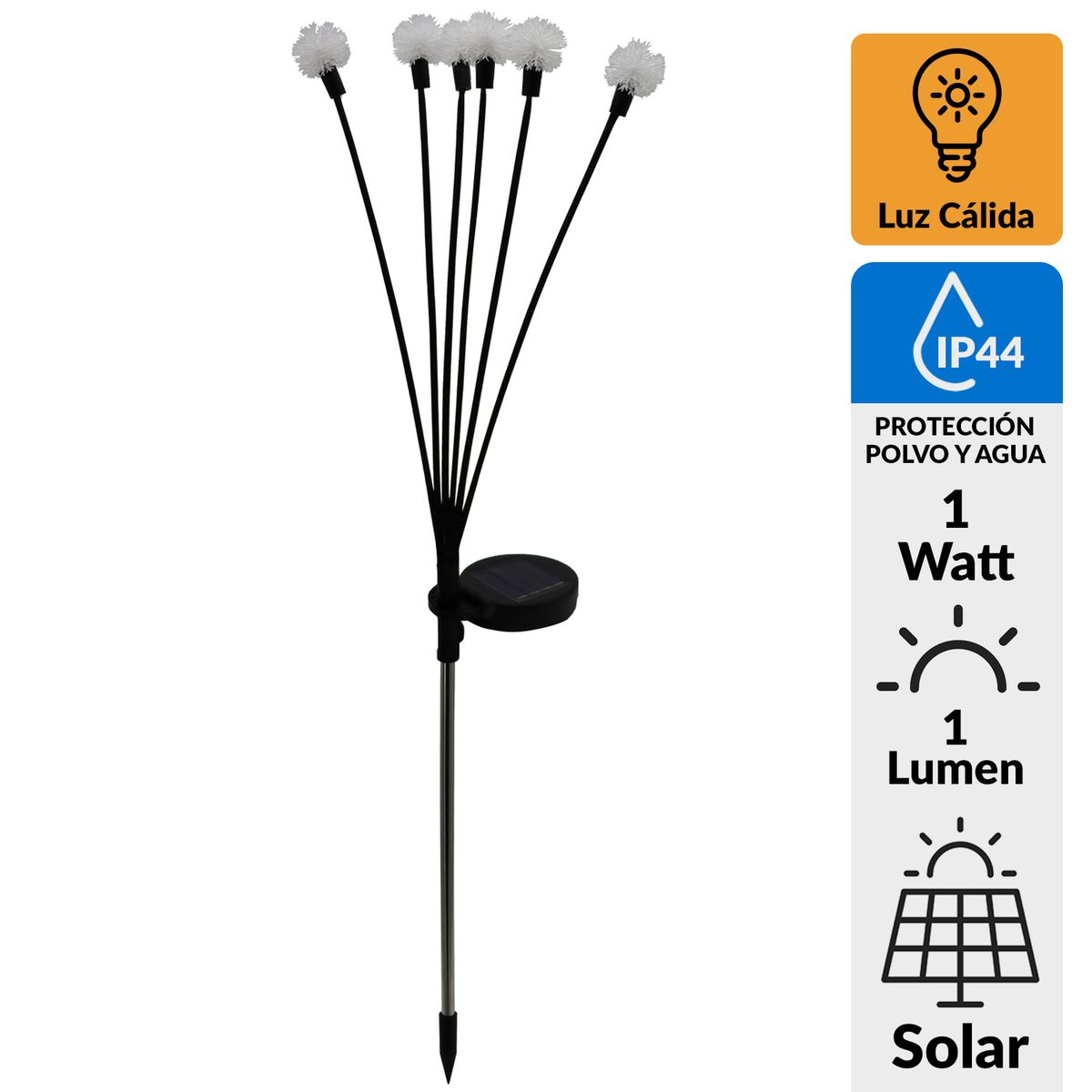 JUST HOME COLLECTION - Estaca Solar D´León 6 Piezas 1 W IP 44 1 lm Luz Cálida
