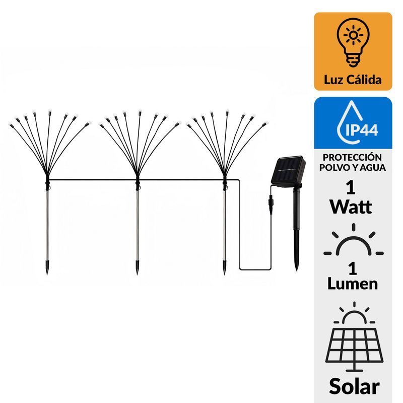 JUST HOME COLLECTION - Estaca Solar Luciernaga 1 W IP44 1 lm Luz Cálida