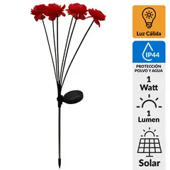 JUST HOME COLLECTION - Estaca Solar Flores 6 Piezas 1 W IP44 1 lm Luz Cálida
