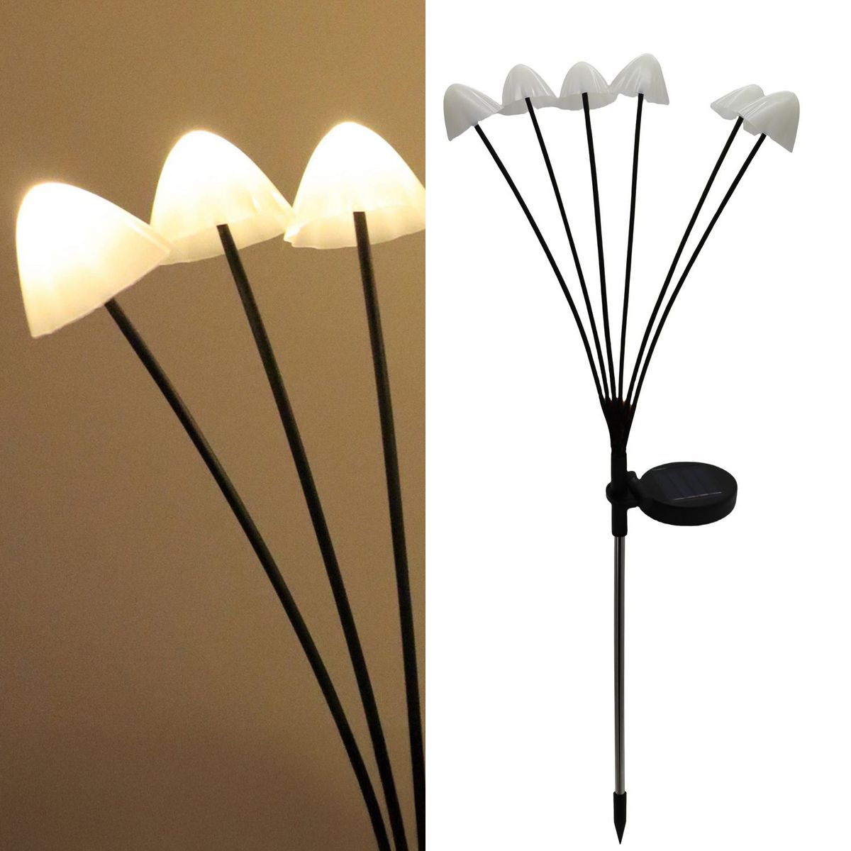 JUST HOME COLLECTION - Estaca Solar Seta 6 Piezas 1 W IP 44 1 lm Luz Cálida