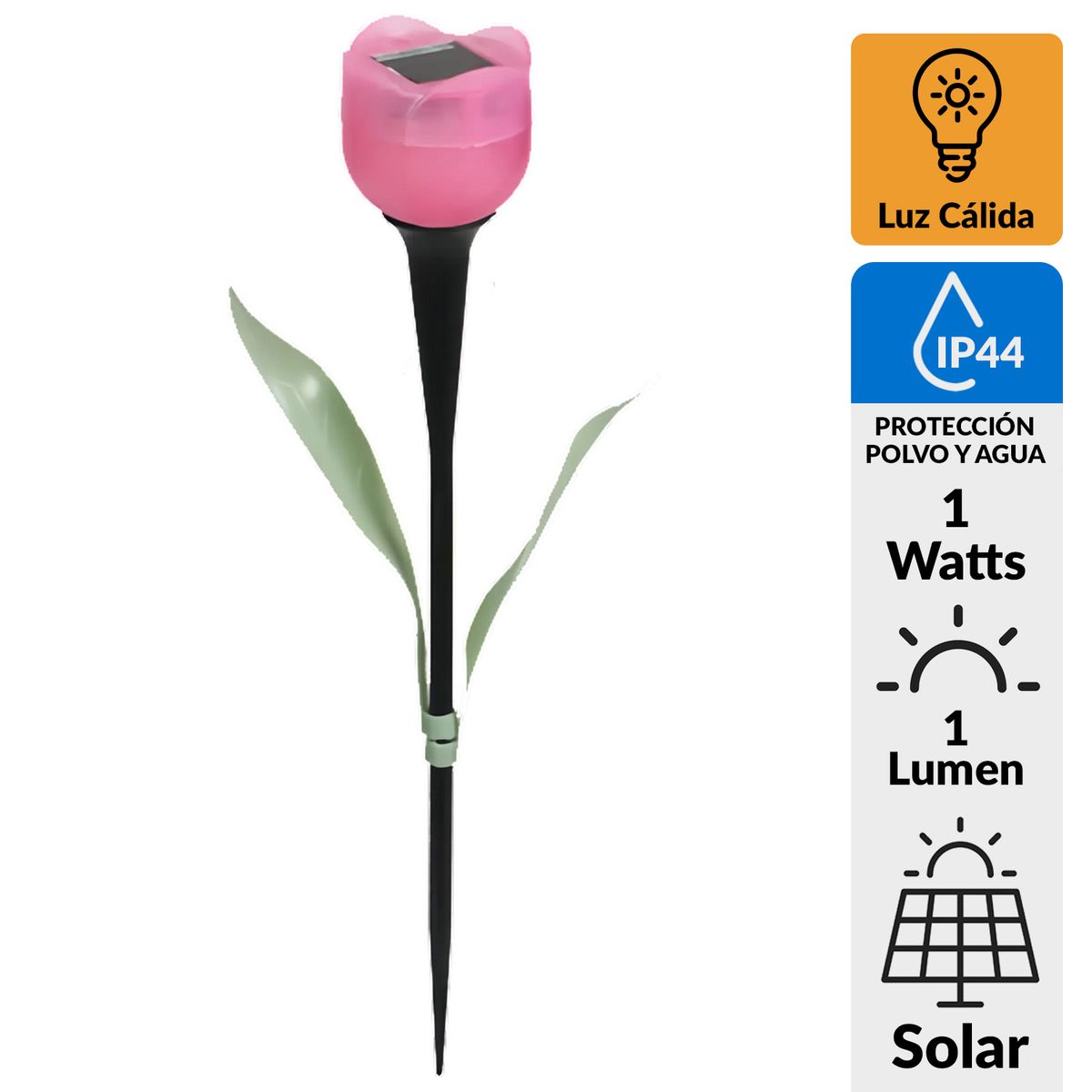 JUST HOME COLLECTION - Estaca Solar Farol Rosa 1 W IP 44 1 lm Luz Cálida