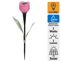 JUST HOME COLLECTION - Estaca Solar Farol Rosa 1 W IP44 1 lm Luz Cálida