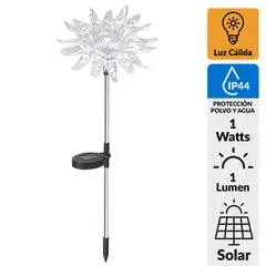 JUST HOME COLLECTION - Estaca Solar Farol Flor 1 W IP44 1 lm Luz Cálida