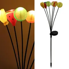 JUST HOME COLLECTION - Estaca Solar Frutas 6 Piezas 1 W IP 44 1 lm Luz Multicolor