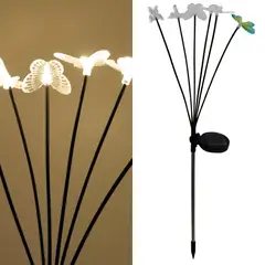 JUST HOME COLLECTION - Estaca Solar Mariposas 6 Piezas 1 W IP 44 1 lm Luz Multicolor