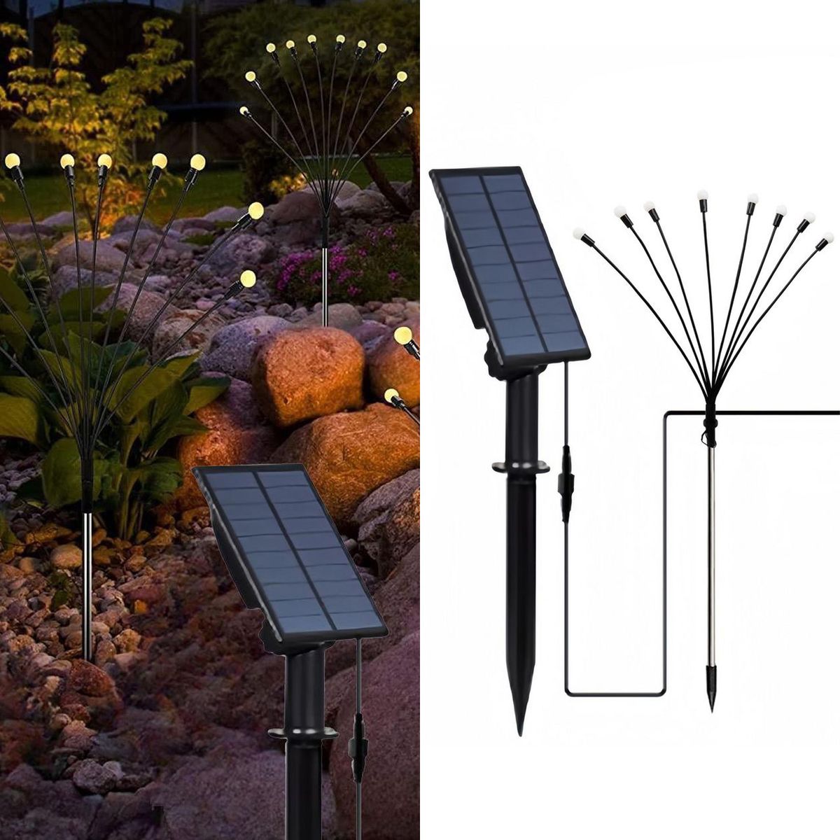 JUST HOME COLLECTION - Estaca Solar Luciérnaga 5 en 1 9 m 1 W IP 44 1 lm Luz Cálida