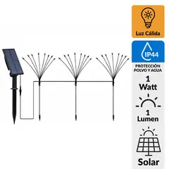 JUST HOME COLLECTION - Estaca Solar Luciérnaga 5 en 1 9 m 1 W IP 44 1 lm Luz Cálida