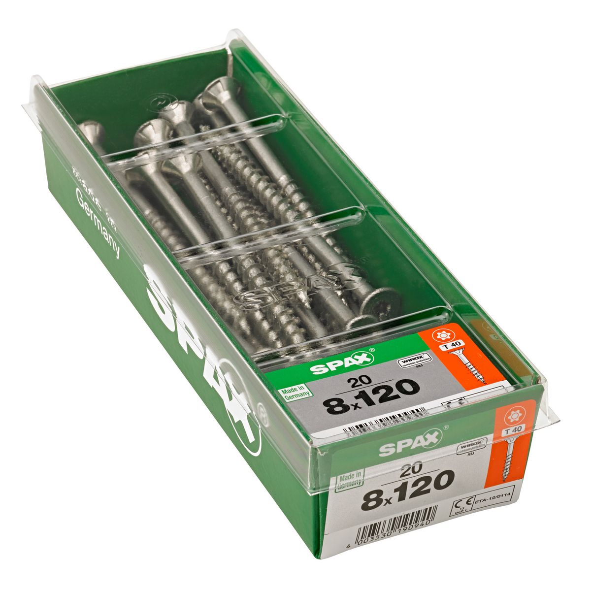 SPAX AMERICAN SCREW - Tornillo Tirafondo Madera Aglomerada 120 mm 8 mm 20 unidad(es)