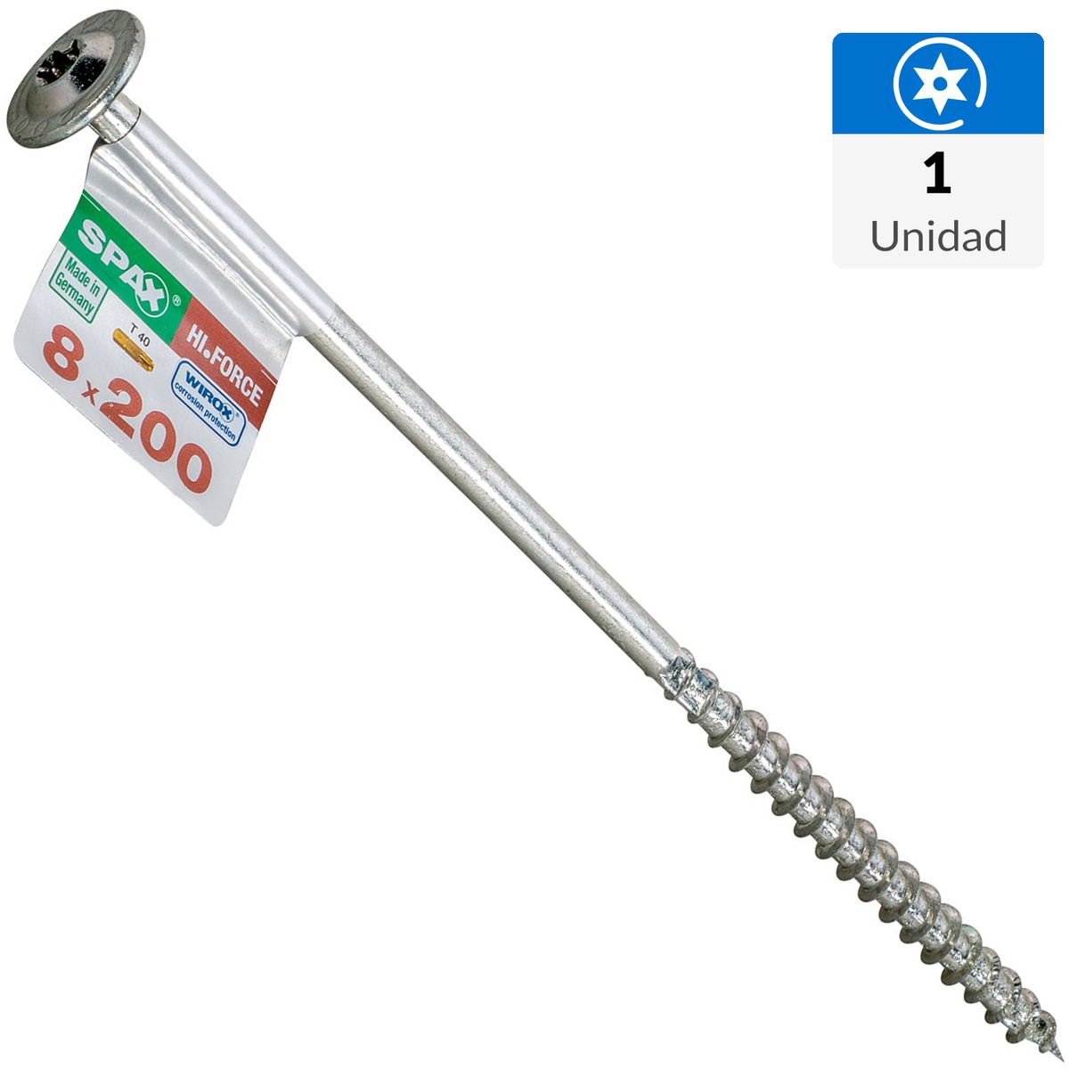 SPAX AMERICAN SCREW - Tornillo Tirafondo Madera Aglomerada 200 mm 8 mm 1 unidad(es)