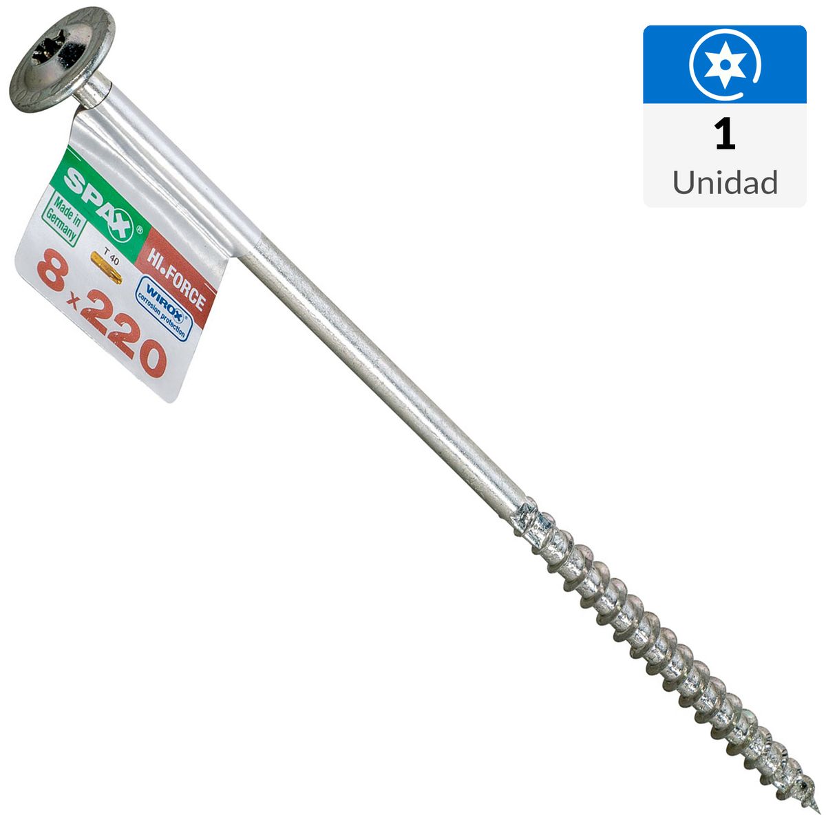 SPAX AMERICAN SCREW - Tornillo Tirafondo Madera Aglomerada 220 mm 8 mm 1 unidad(es)