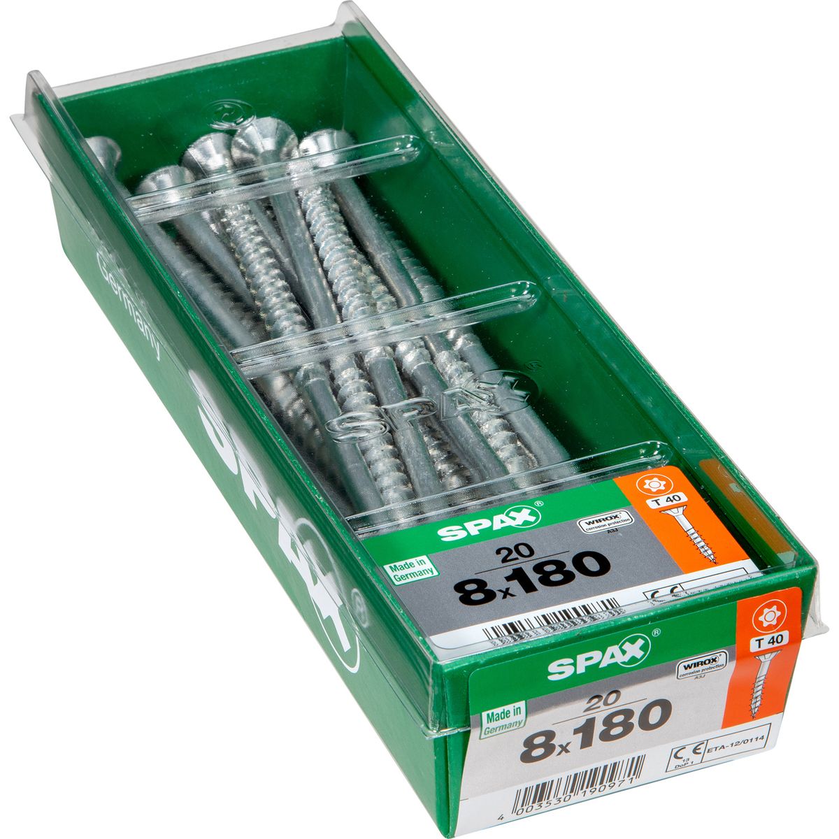 SPAX AMERICAN SCREW - Tornillo Tirafondo Madera Aglomerada 180 mm 8 mm 20 unidad(es)