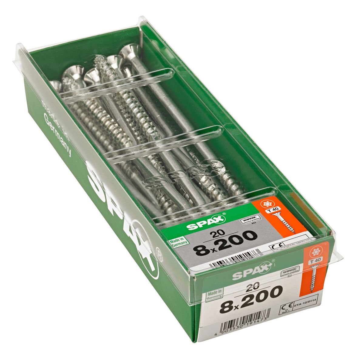 SPAX AMERICAN SCREW - Tornillo Tirafondo Madera Aglomerada 200 mm 8 mm 20 unidad(es)