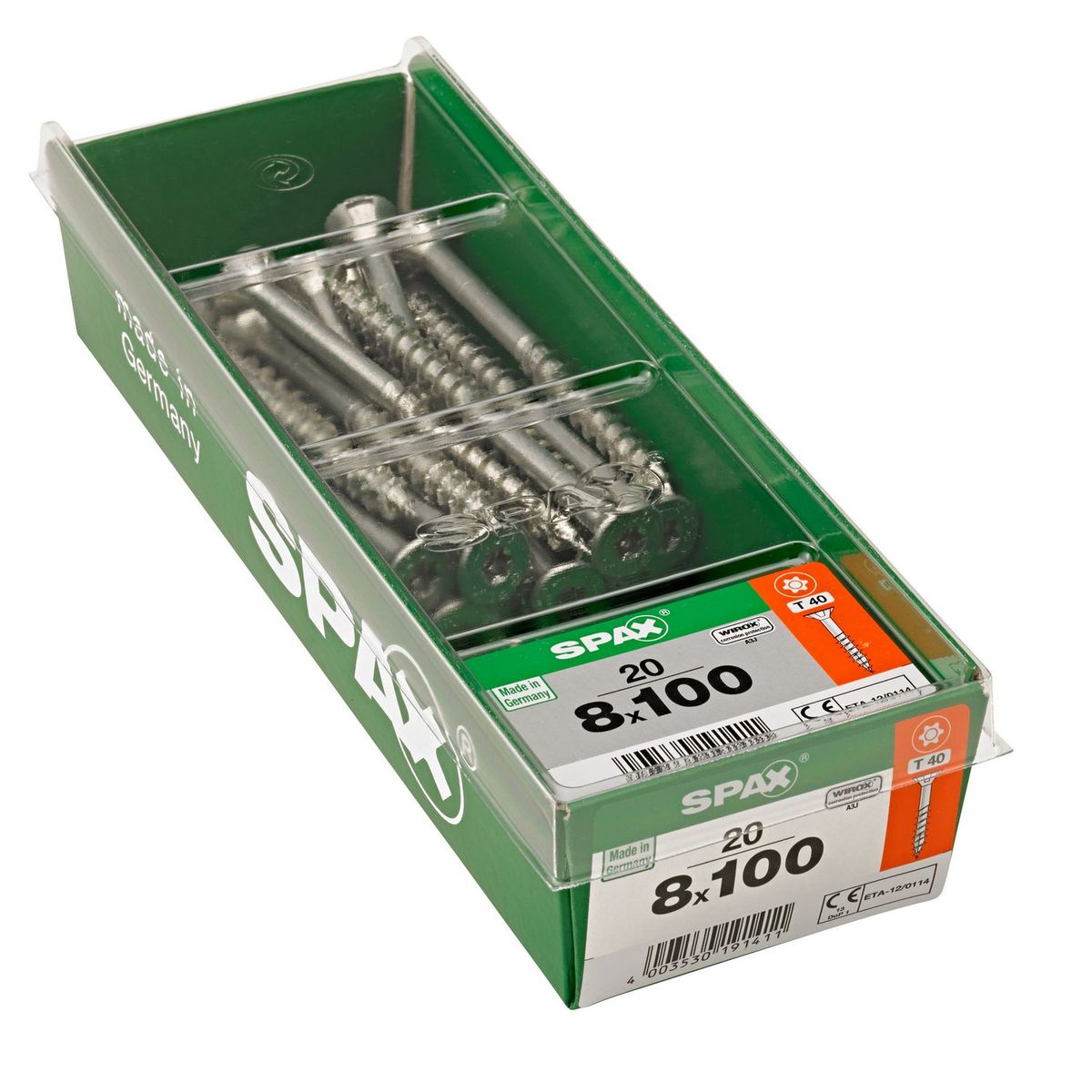 SPAX AMERICAN SCREW - Tornillo Tirafondo Madera Aglomerada 100 mm 8 mm 20 unidad(es)