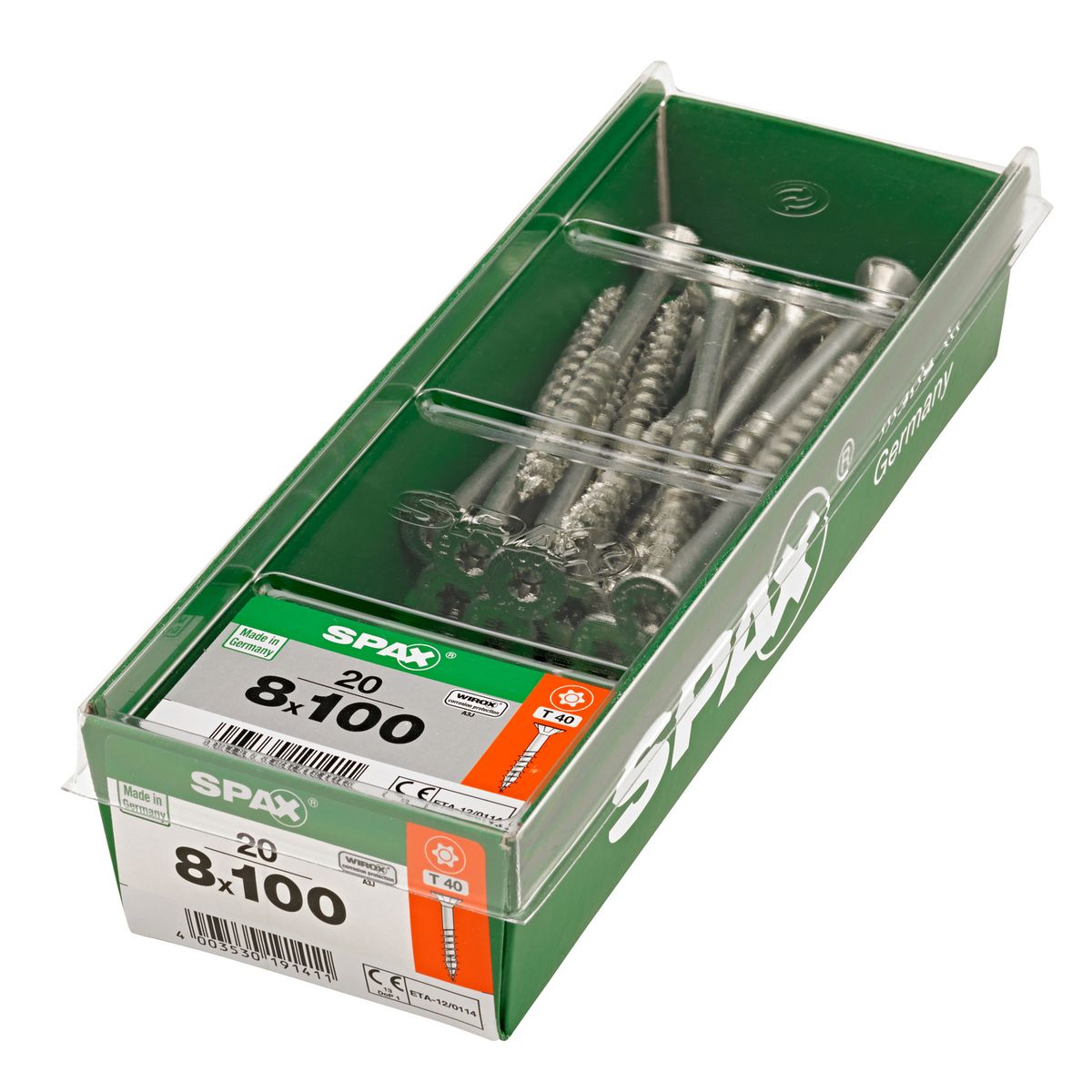 SPAX AMERICAN SCREW - Tornillo Tirafondo Madera Aglomerada 100 mm 8 mm 20 unidad(es)