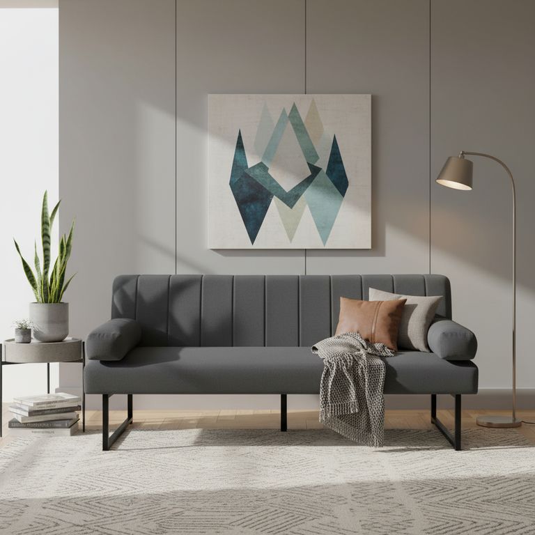 DECOCASA Sofá 3 cuerpos Lennon 185x82x78 cm Gris