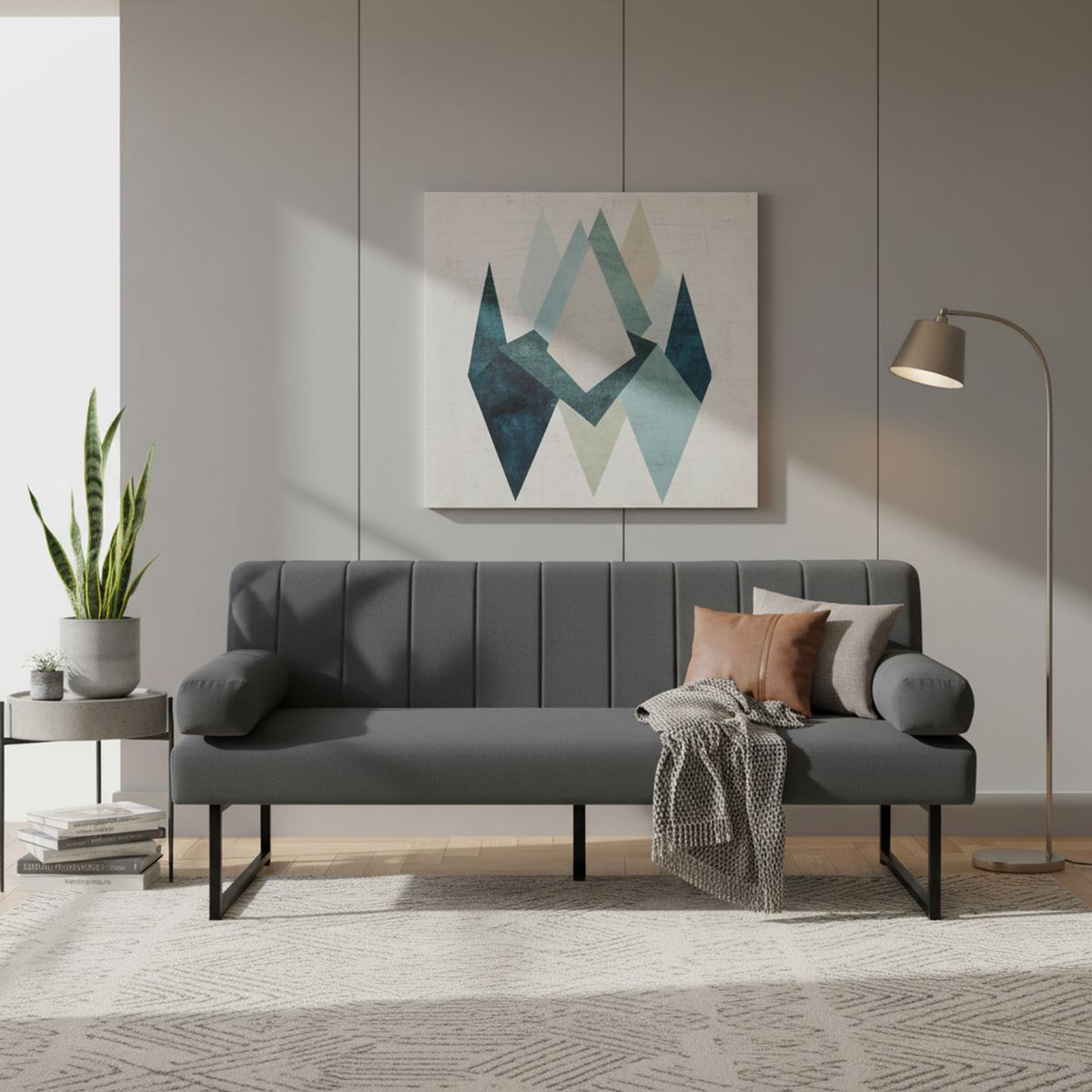 DECOCASA - Sofá 3 cuerpos Lennon 185x82x78 cm Gris