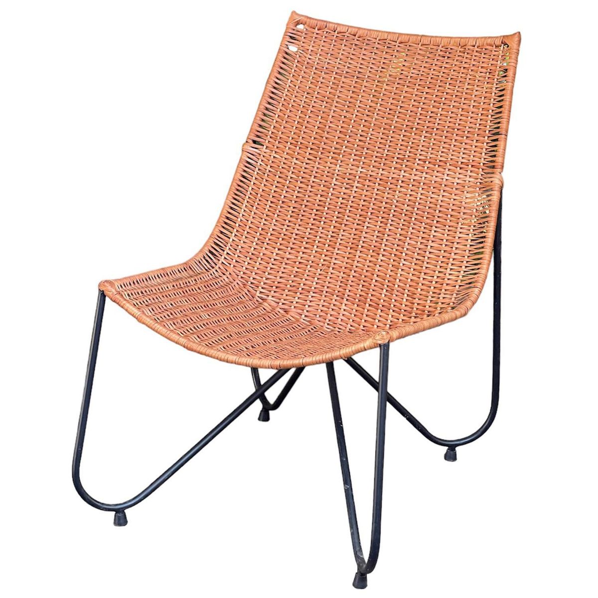 GENERICO - Reposera Tejida Mimbre Camel