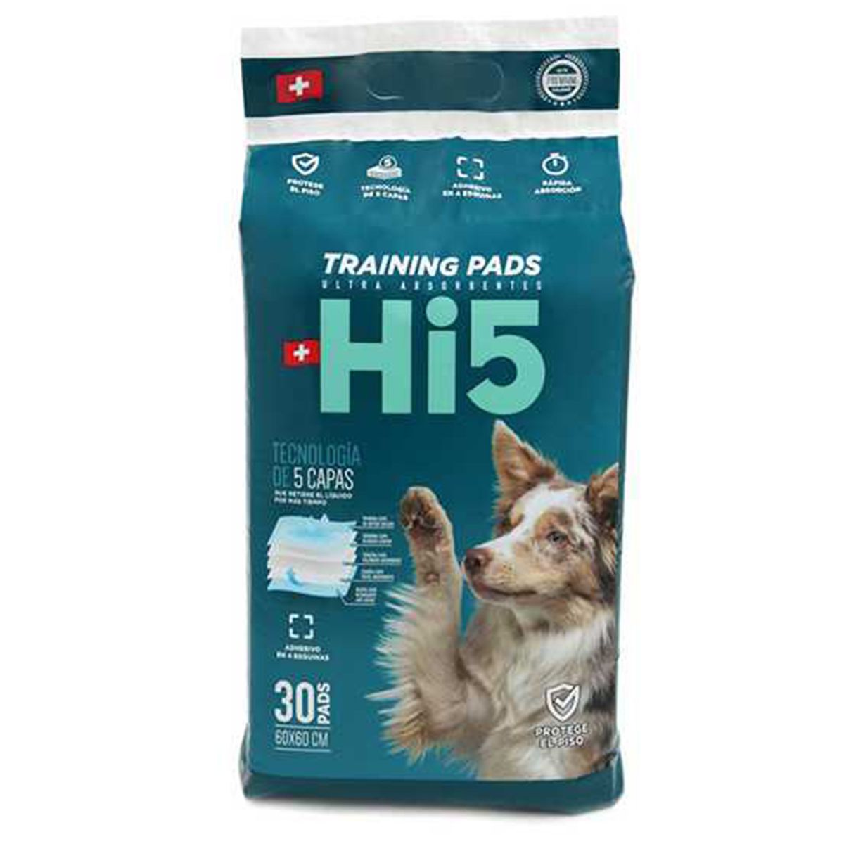 HI5 - Sabanilla para mascotas con carbón activado de 60 x 60 cm