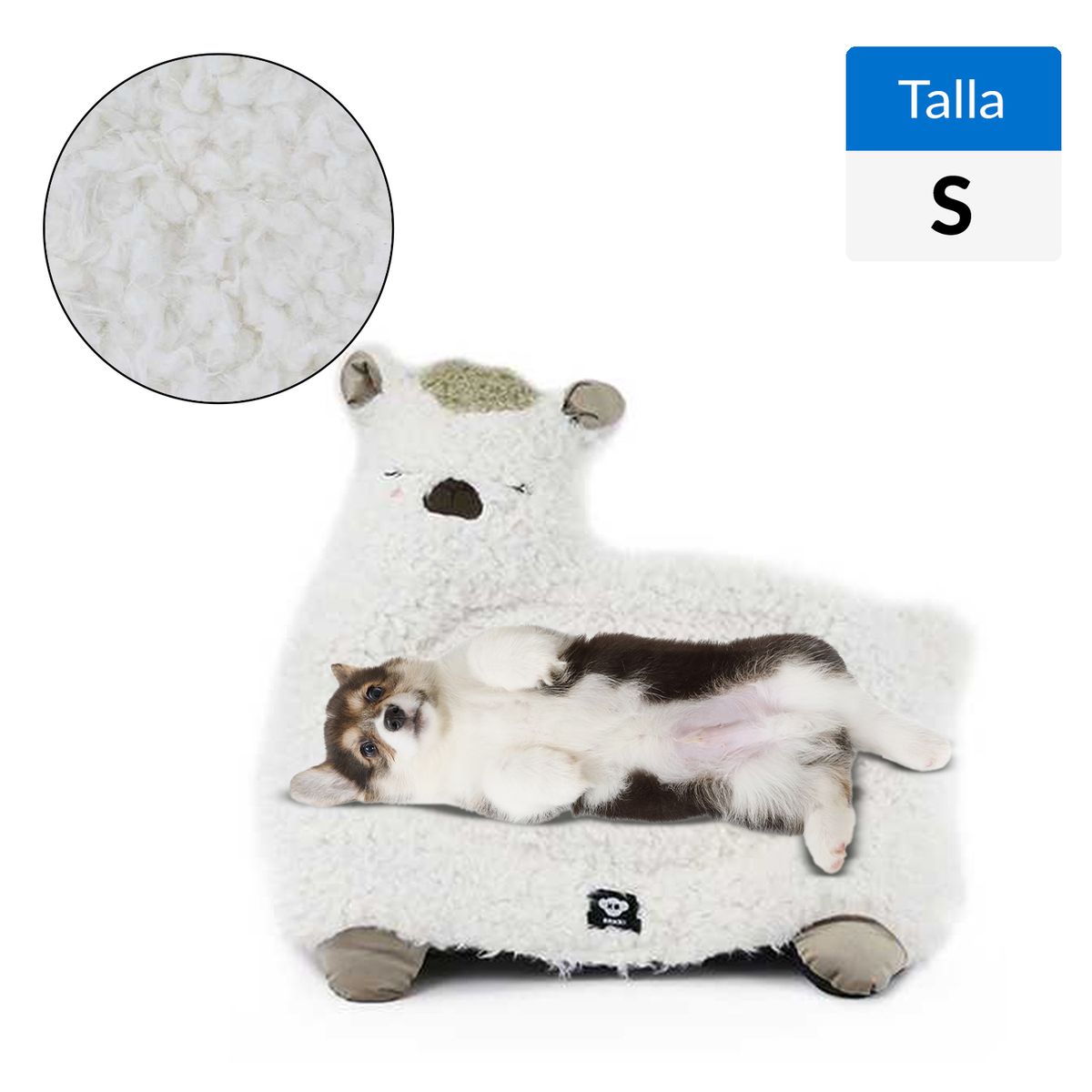 BRNX - Cama Llama para Perro 6x72x65 cm Beige