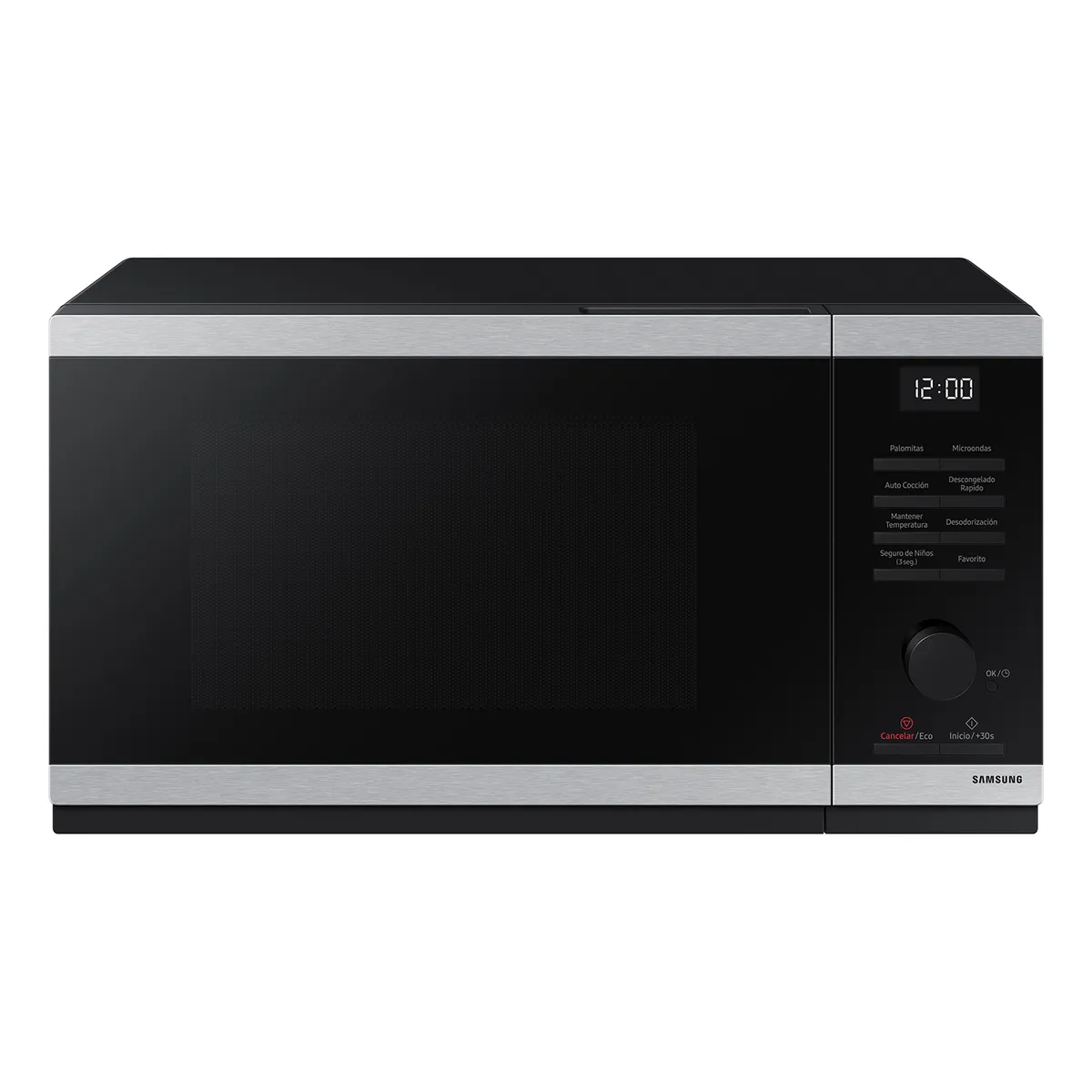 SAMSUNG - Microondas Análogo 23 Litros Acero inoxidable/Negro MS23DG4504ATZS