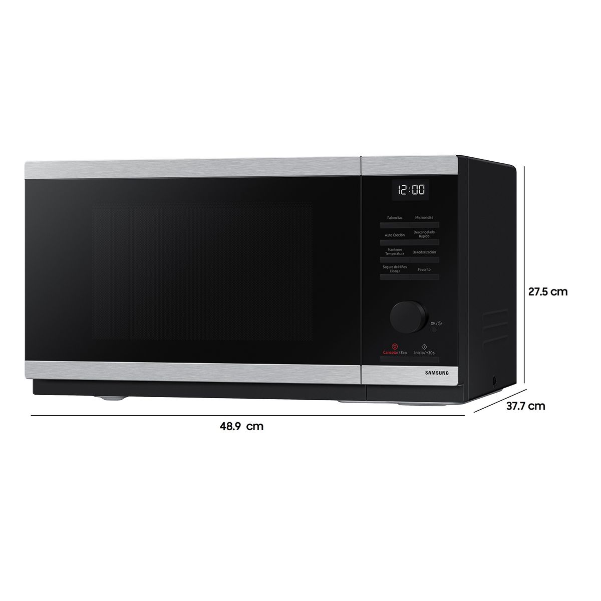 SAMSUNG - Microondas Análogo 23 Litros Acero inoxidable/Negro MS23DG4504ATZS