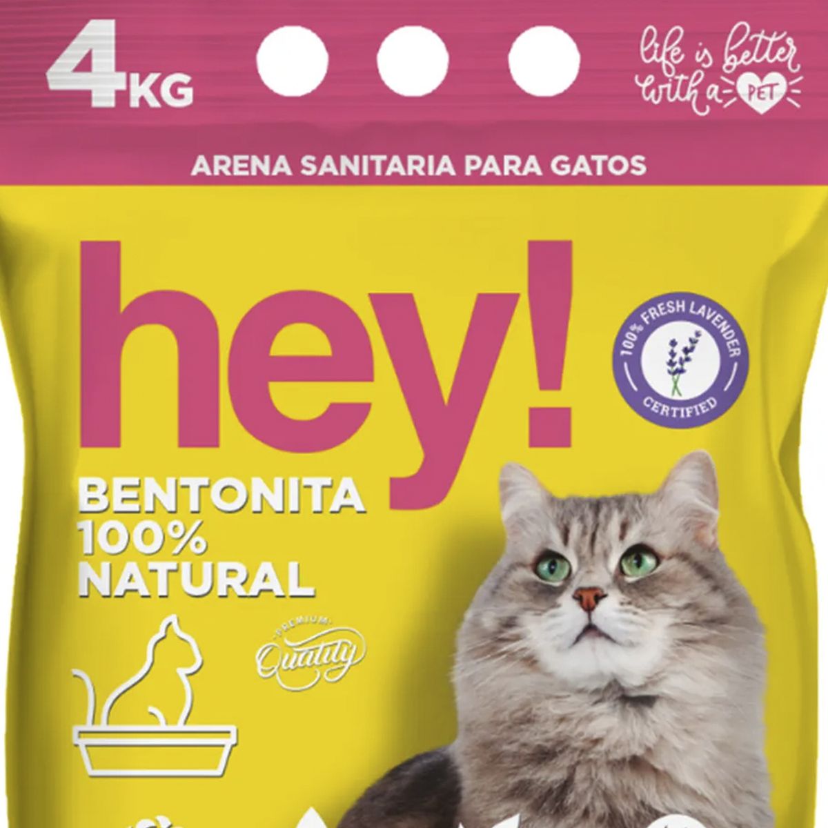 HEY - Arena sanitaria para gatos con aroma a lavanda 4 kg