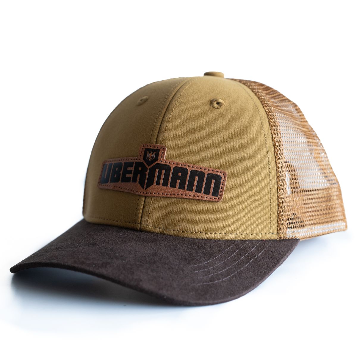 UBERMANN - Gorra camel Parche cuero