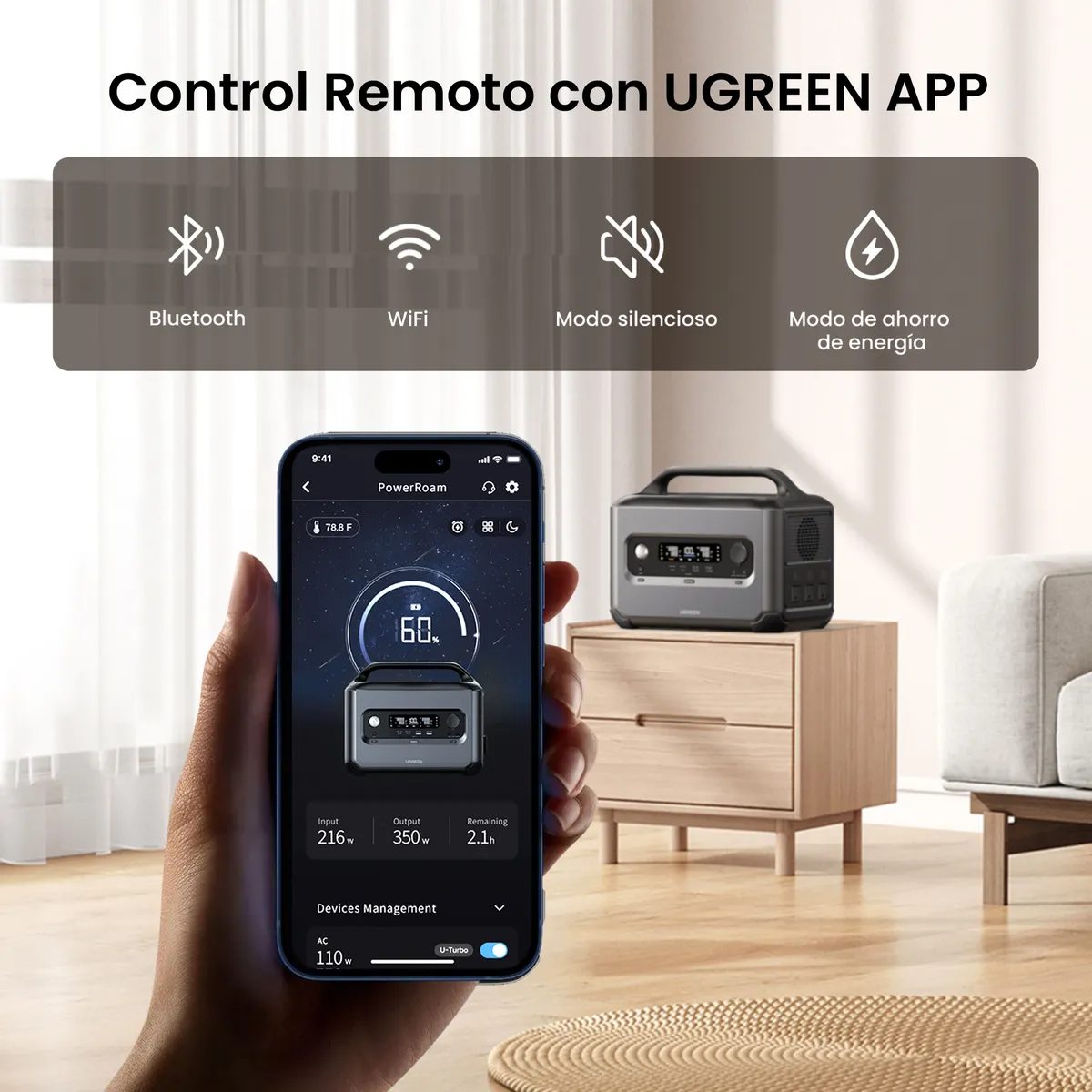 UGREEN - Estación de Energía Portátil 1024Wh con Carga Solar 400 W MÁX y Salida AC 1200Wx2