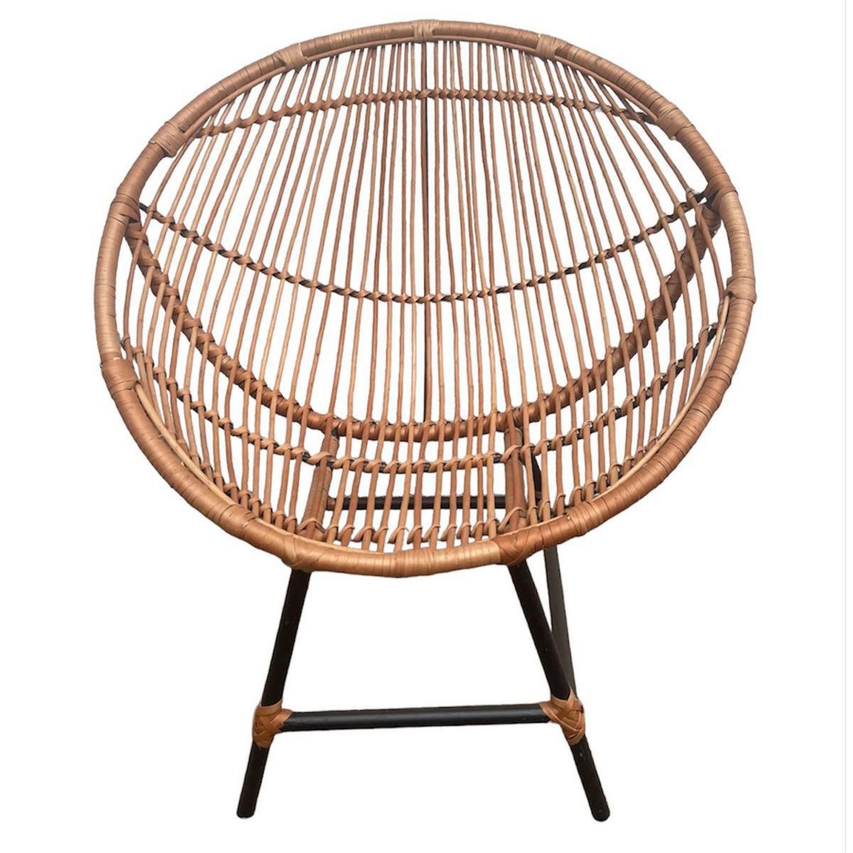 GENERICO - Silla para Terraza Mimbre Palito Camel 80x73x73 cm