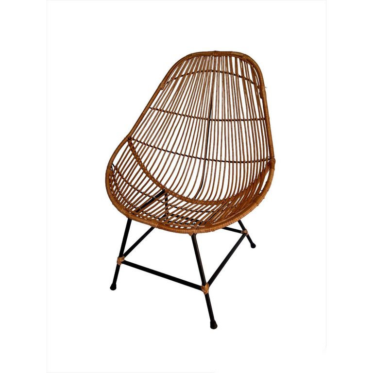 Silla para Terraza Mimbre Palito Camel 90x68x68 cm