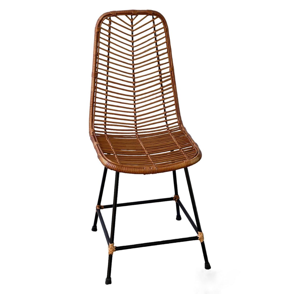 GENERICO - Silla para Terraza Mimbre Espiga Camel 96x43x43 cm