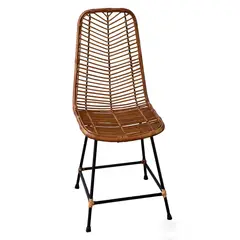 GENERICO - Silla para Terraza Mimbre Espiga Camel 96x43x43 cm
