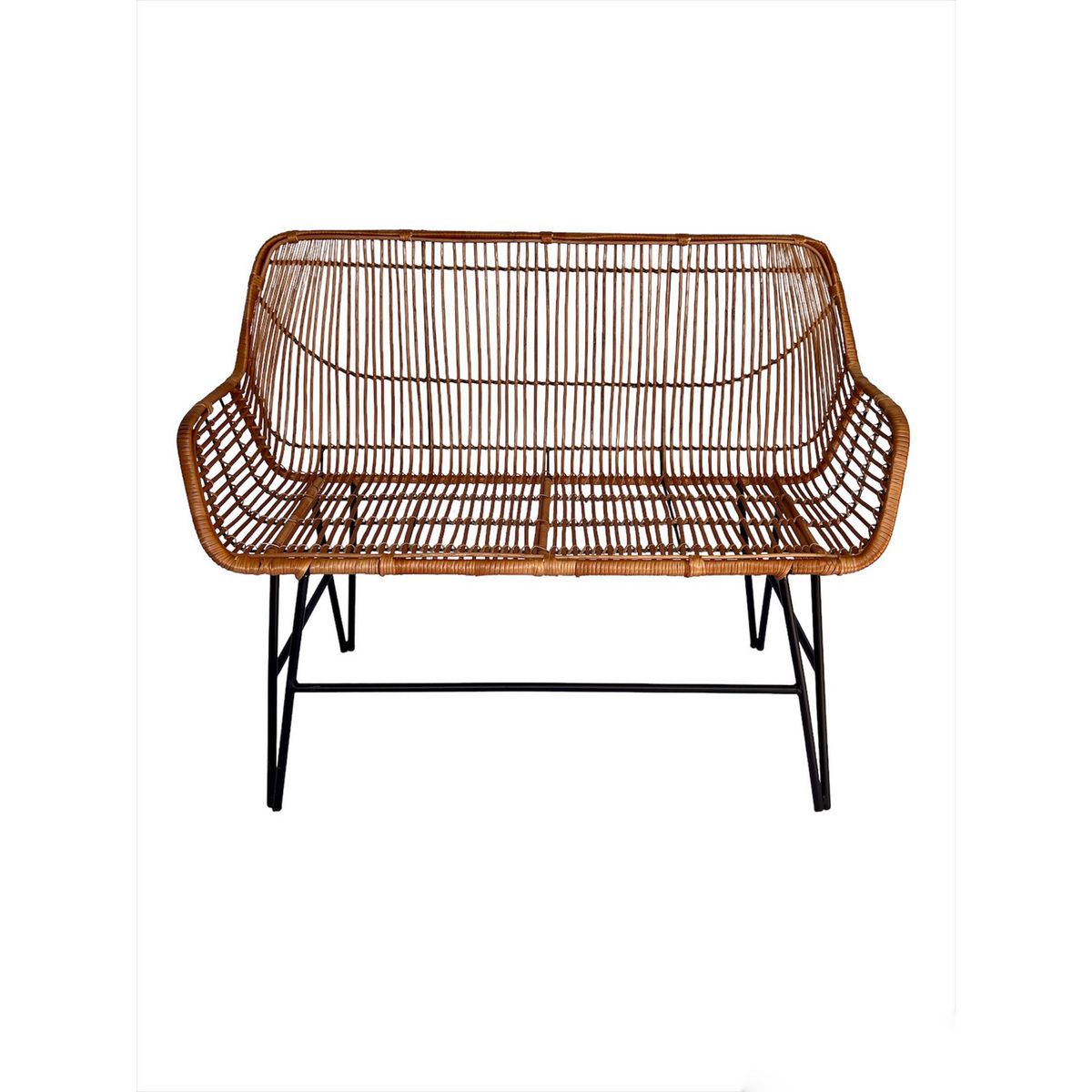 GENERICO - Sofá para Terraza Mimbre Elisa Camel 85x120x120 cm