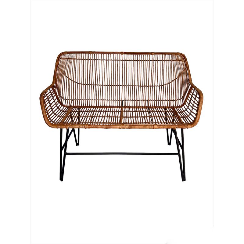  - Sofá para Terraza Mimbre Elisa Camel 85x120x120 cm