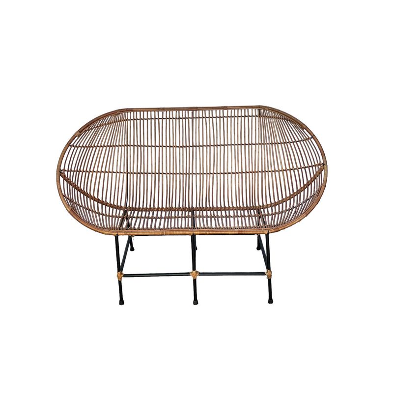 GENERICO - Sofá para Terraza Mimbre Palito Camel 80x120x120 cm