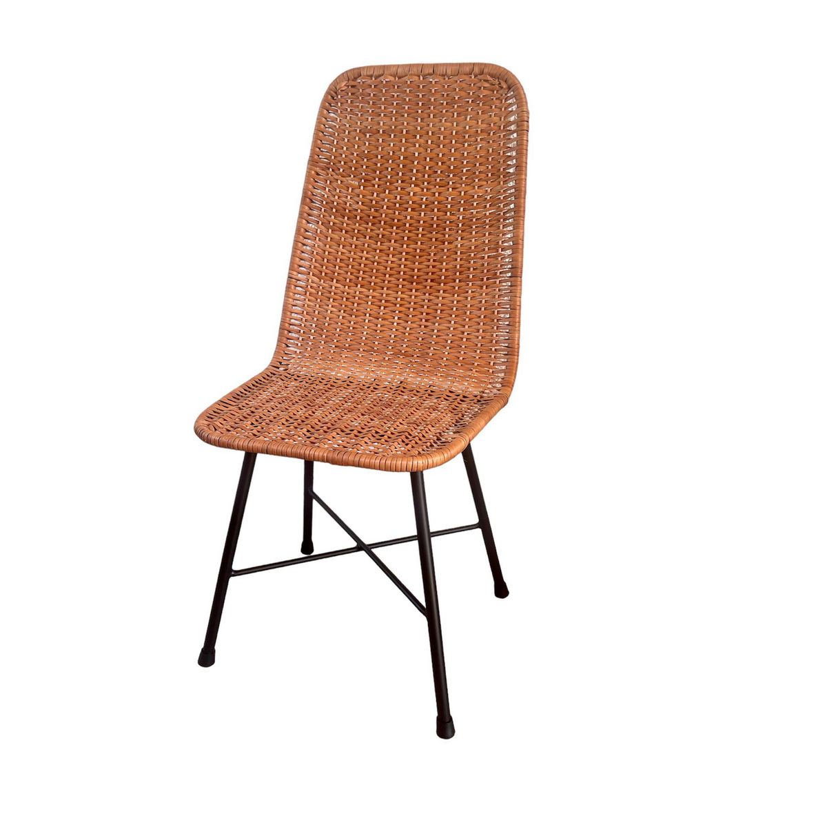 GENERICO - Silla para Terraza Mimbre In Camel 90x43x43 cm