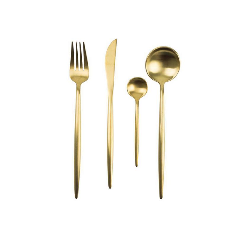 DECO EXPRESS - Set 16 Piezas Cubiertos Jom Dorado