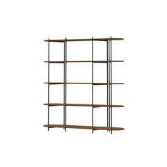 DECOCASA - Estante Enya 5 Nivel(es) 180x195x45.8 cm Canela/Negro