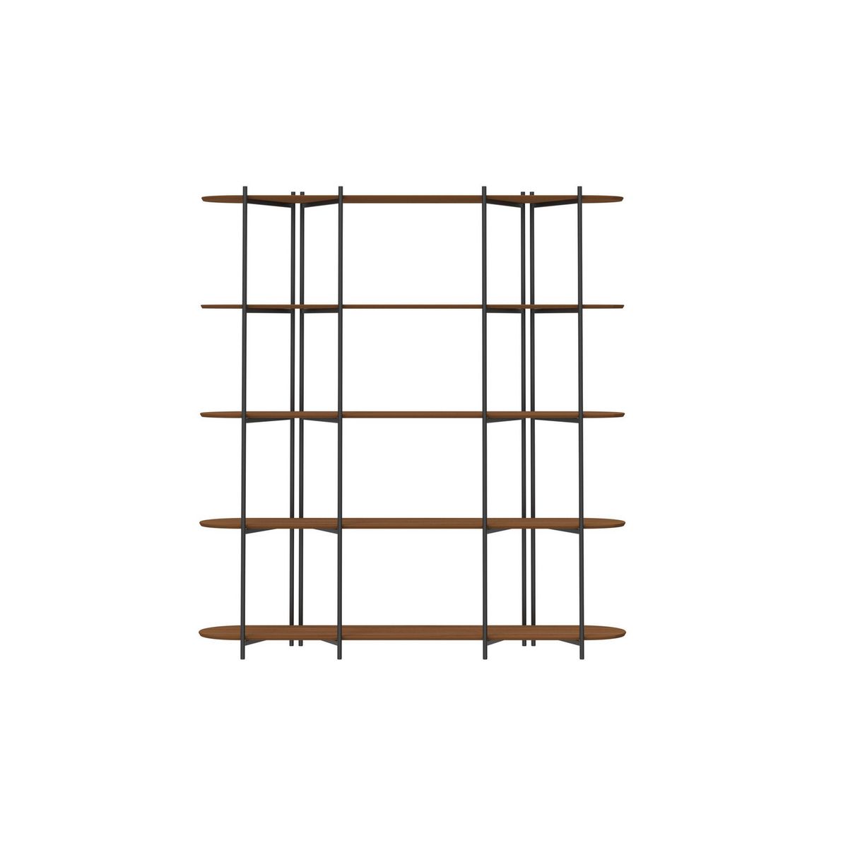 DECOCASA - Estante Enya 5 Nivel(es) 180x195x45.8 cm Canela/Negro