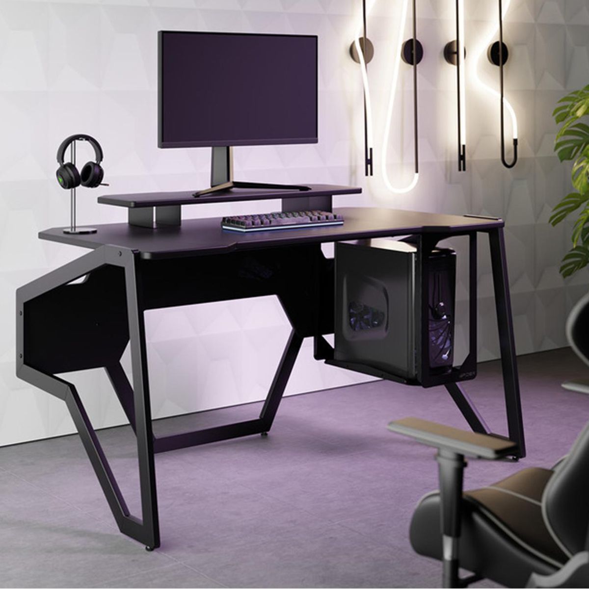 DECOCASA - Escritorio Spider Negro 138x82.2x79.3 cm