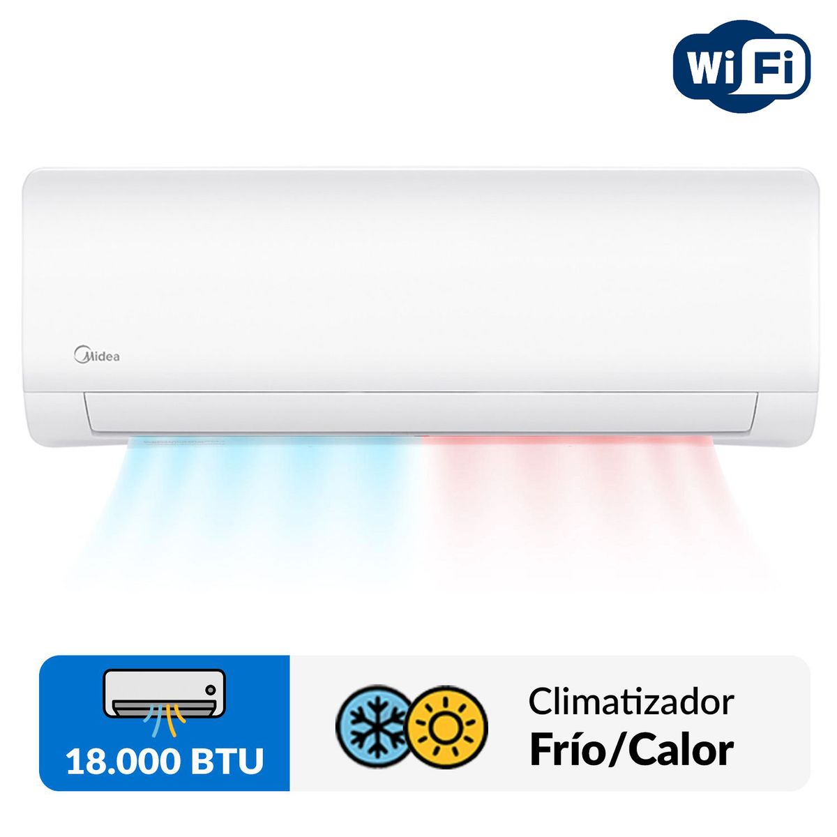 MIDEA - Aire Acondicionado Split Inverter 18000 BTU Xtreme DURA wifi