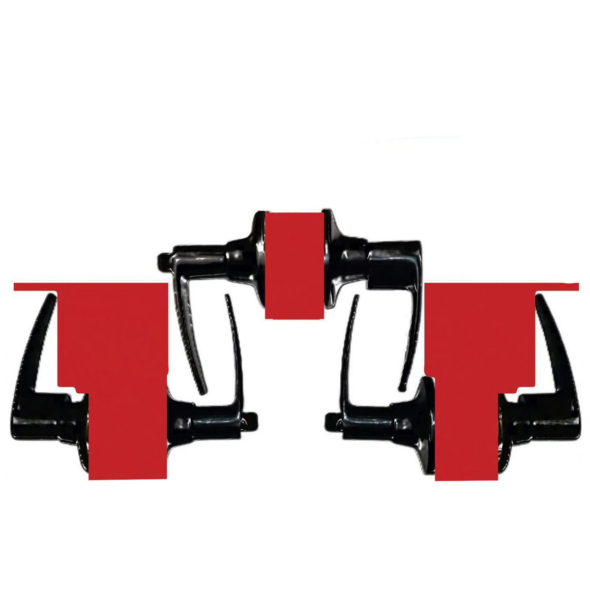 FIXSER - Pack 3 manillas Cerradura de dormitorio Manilla Embutida Negro 