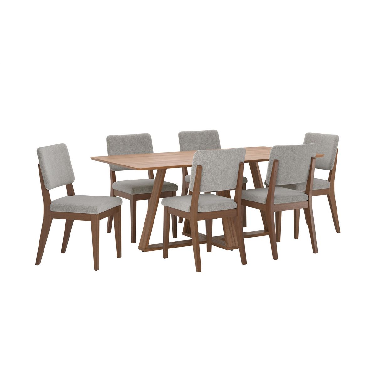 DECOCASA - Juego de Comedor Avena 6 Sillas Mesa Rectangular 90x74x184 cm Café