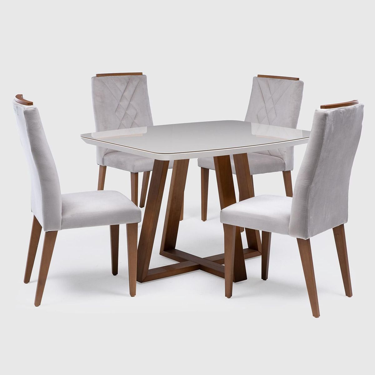 DECOCASA - Juego de Comedor Bennet 4 Sillas Mesa Rectangular 89,5 x 77,4 x 115,5 cm Café