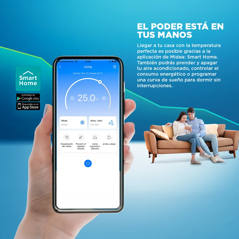 Midea Breezeless 18K 18000 BTU Frío/Calor Inverter Blanco, foto 6