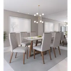 DECOCASA - Juego de Comedor Bennet 6 Sillas Mesa Rectangular 90x74,7x184 cm Café