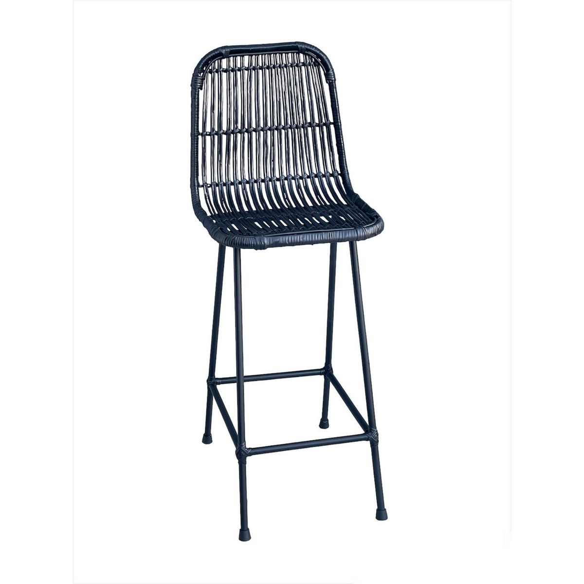 GENERICO - Taburete para Terraza Mimbre Varilla Negro 99x36x36 cm